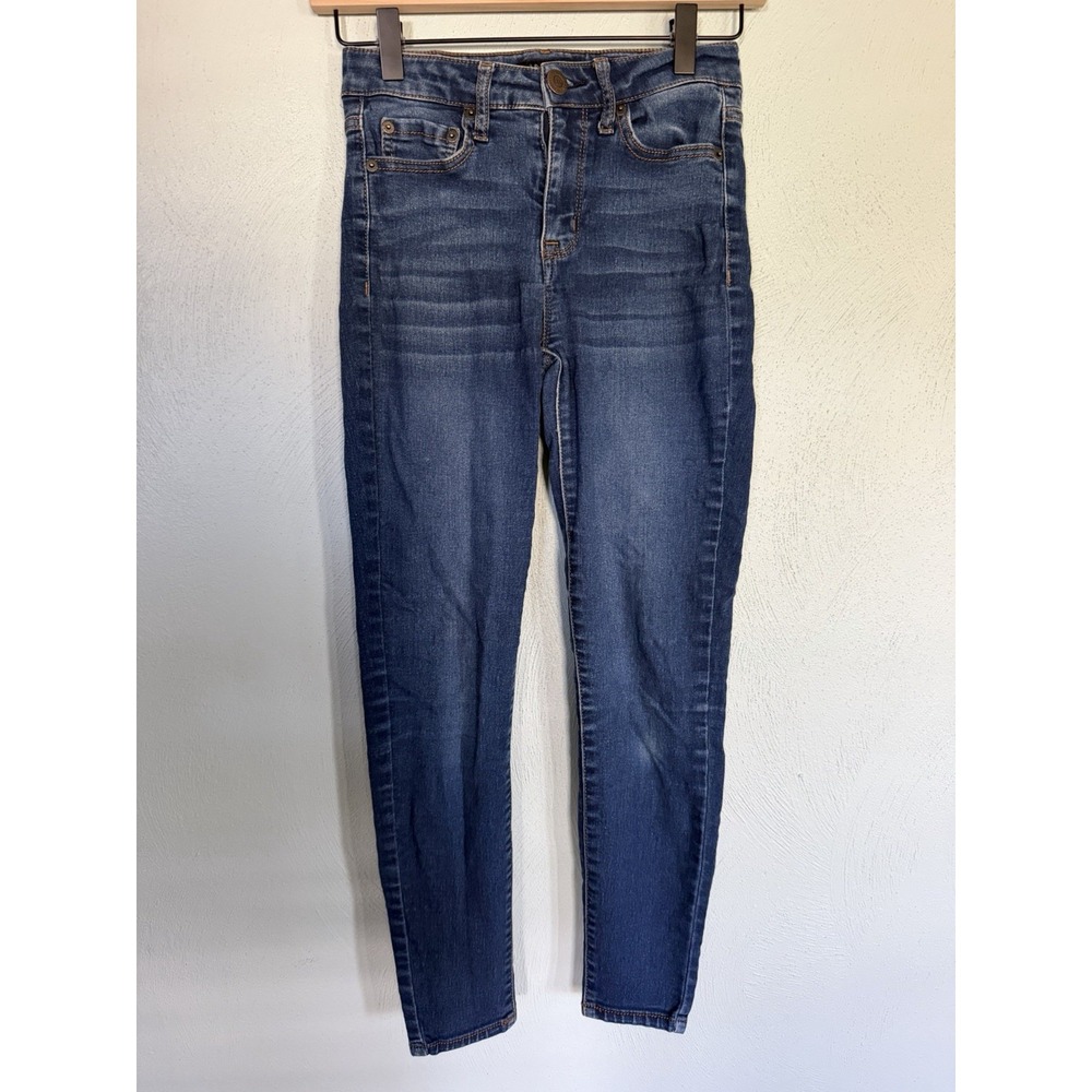 Aeropostale Womens Skinny High Waisted Jegging Jeans Blue Sz 0 Short